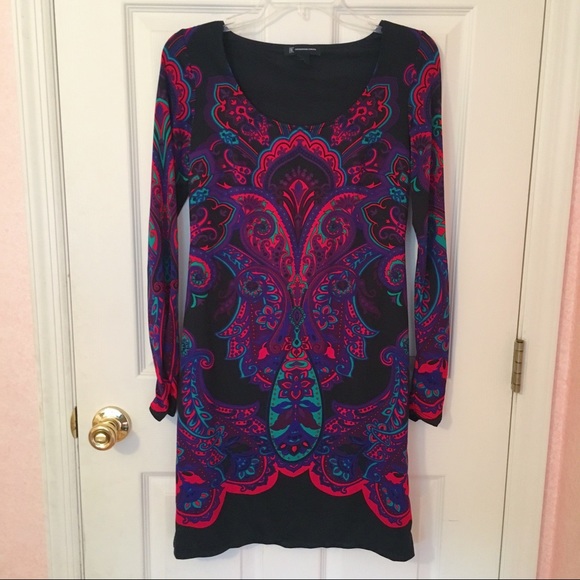 Multicolor Long-Sleeved Dress - Picture 1 of 4